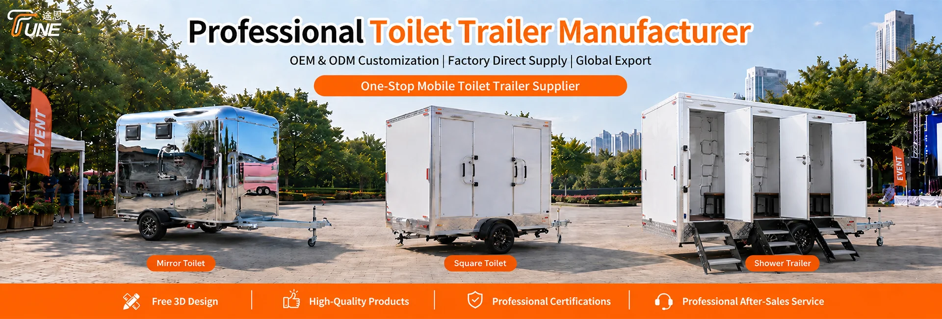 Luxury mobile restroom trailer manufacturers China - TUNE